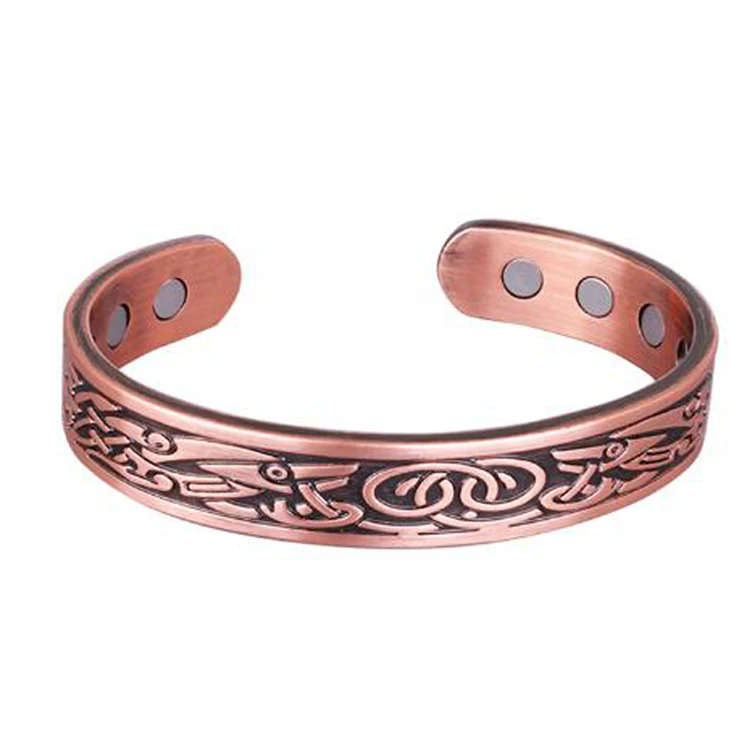 

Wholesale Custom Copper Magnetic Medical Therapy Bangle Bracelet, Primary color,ip rose,coffee,gold,black,gun color