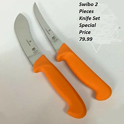 Wenger Swibo 2 Piece Knife Set 1 x Wenger Swibo 6-1/4-Inch Boning Knife, Curved Rigid Blade and 1 x Wenger Swibo 6-Inch Skinning Knife, Rigid Blade