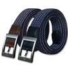 Hot Sale Customized Unisex Blue Color Stretch Braided Canvas Belt with High Tensile