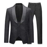 

Mens 3 piece shawl lapel formal suits blazer black men jacket clothing made in china