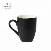 

wholesale Porcelain Coffee Mugs With Handles Glazed Ceramic Mug 12oz Black Color Hot Cocoa Tea Cup Drinkware