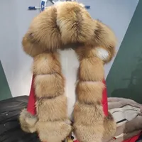 

Factory Wholesale Winter Real High Quality Woman Red Fox Long Fur Coat