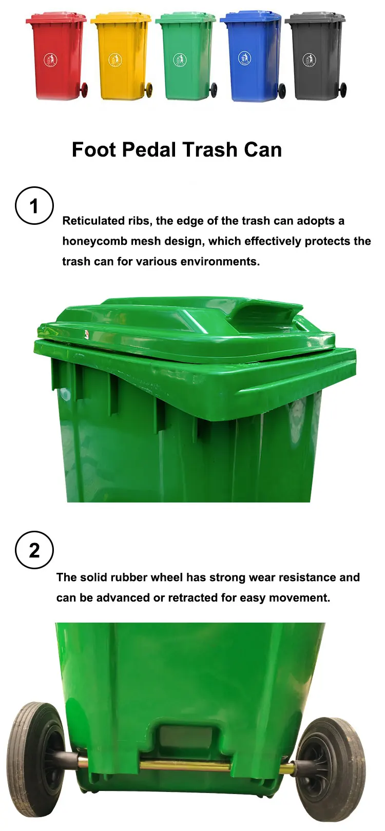 100 120 240 660 1100 Liter Outdoor Plastic Recycling Waste Bin