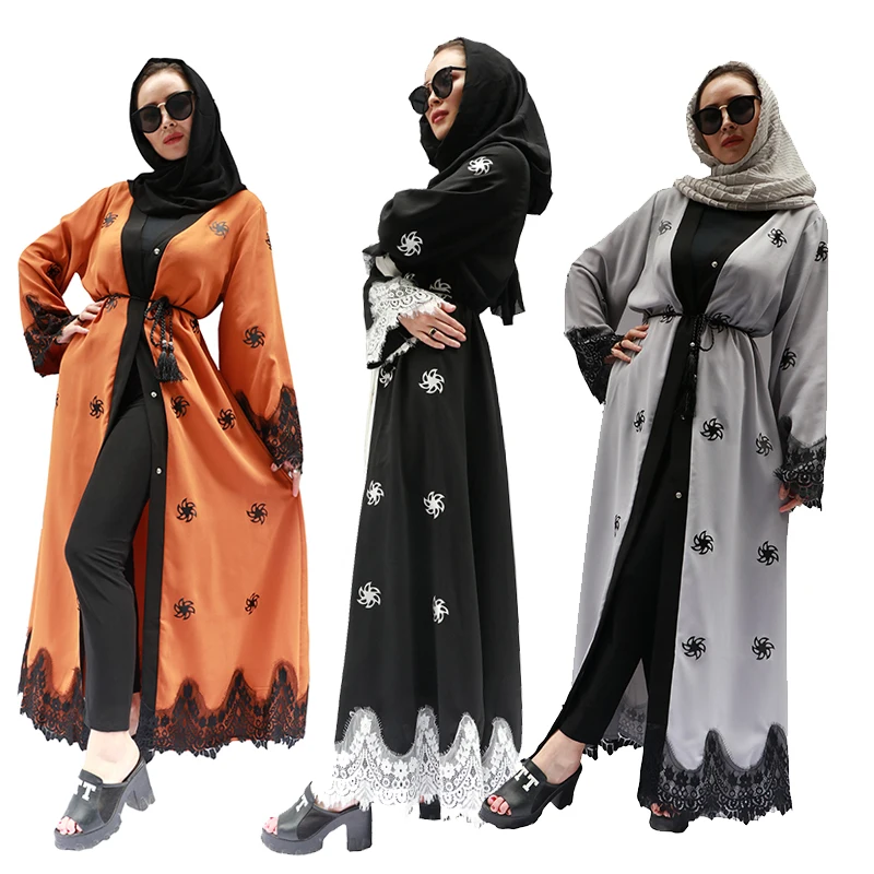 

2019 Latest Design Open Islamic Abaya Egypt Kaftan Muslim Dress, 3 colors