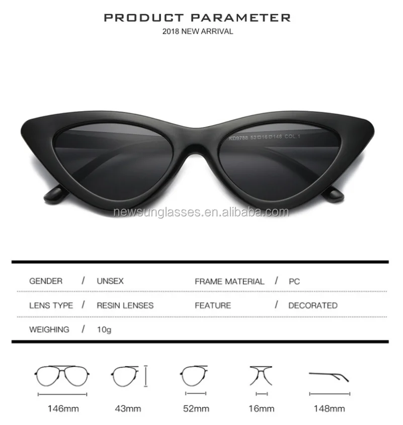 European American Popular New Triangle Cat Eyes Transparent Color