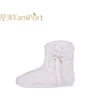 Pure white comfy house knitted slipper boots for women
