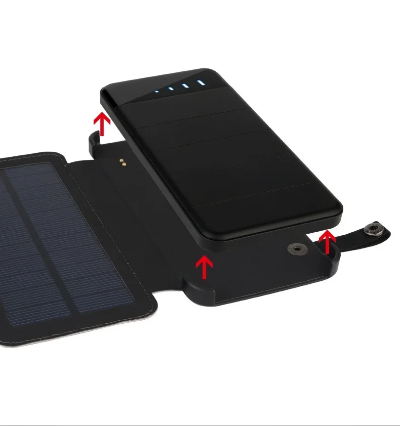 

100% Full Charging by Sunlight Portable Foldable Solar Power Bank, solar panel phone charger with detachable design, N/a