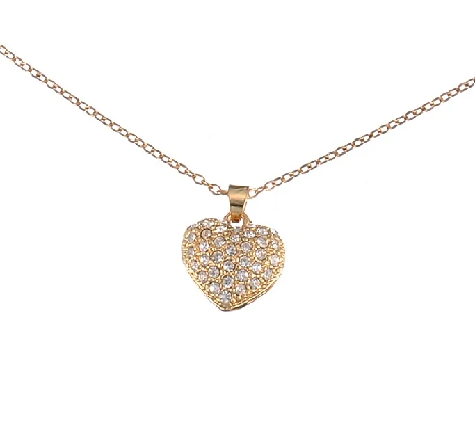 

Heart pendant necklace crystal rhinestone best birthday gift for girlfriend, Gold plating crystal stone
