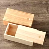 handicraft free sample cheap price desktop decoration storage box promotion rectangle sliding wooden box