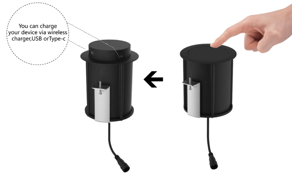 Fast Wireless Builtin Table Charger Support Usb Cable Furniture