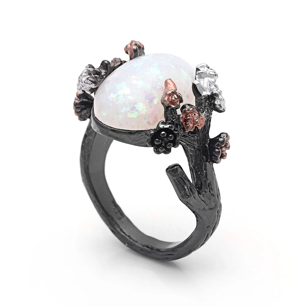 

Opal Ring Plum Flower Branch Shape Refinement Design women wedding ring, N/a