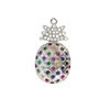 New product 2019 wholesale copper pineapple pendant with colorful zircon setting for jewelry making