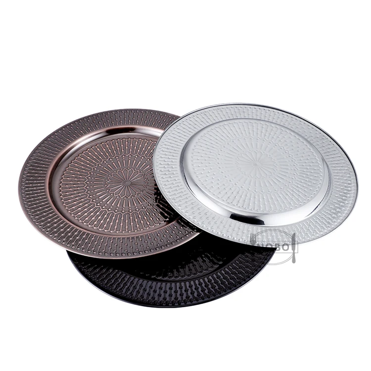 Wholesale Restaurant Metal Dish Hotel Used Stainless Steel Luxury Gold