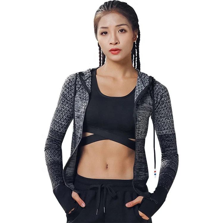 

Womens High Quality Yoga Jacket Training Wear Custom Jogging Jacket
