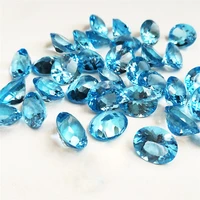 

Wholesale Stone Cutting Swiss Blue Natural Topaz 4x6mm~10x14mm Oval Shape Loose Gemstone