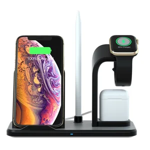 Detachable 10W 3 in 1 QI Fast Wireless Phone Cordless Charger Dock Station for Apple Watch and Phone  CE,FCC,ROHS Certificate