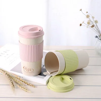 Nature Custom Color 350 ML Wheat Straw Cup, Plastic Cup With Straw