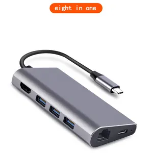 USB Hub Ethernet TF SD Card Ports