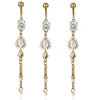 Wholesale Hypoallergenic Button Rings Charm Trendy Gold Titanium Navel Belly Ring Dangles