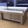 Dingfeng customized supermarket sliding door stainless steel frozen fish seafood display table ice case