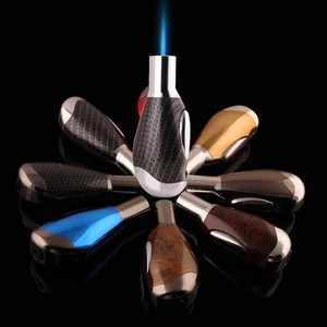 Image of High temperature welding torch lighters personality boutique windproof lighter super fire flamor D-handle straight
