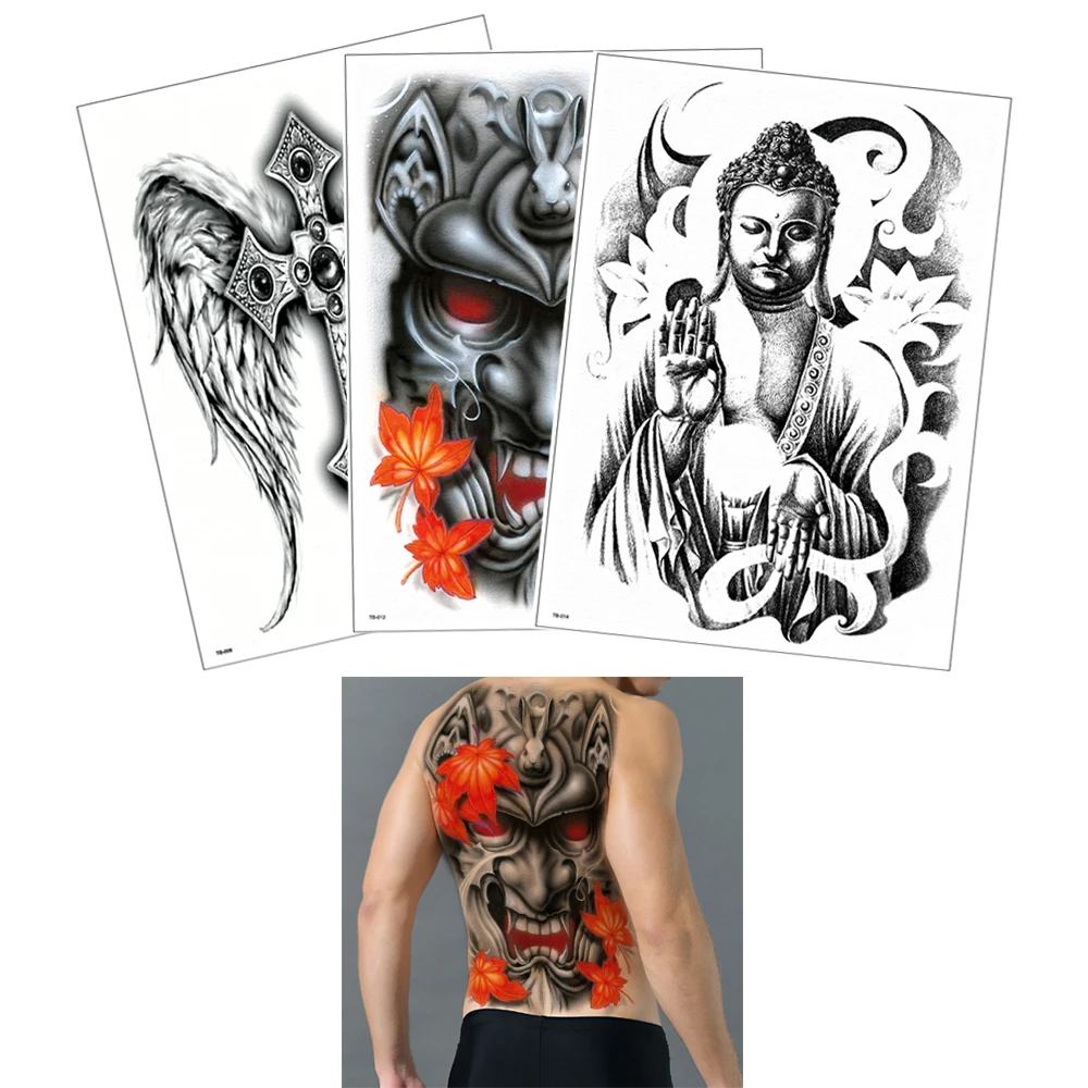 

TB Full Back Huge Religious statu Tattoo Stickers, Metallic / colorful / customized