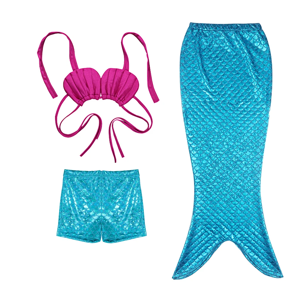 

Fashion Children Swimwear 3 Pieces Girls Mermaid Tails, Shown