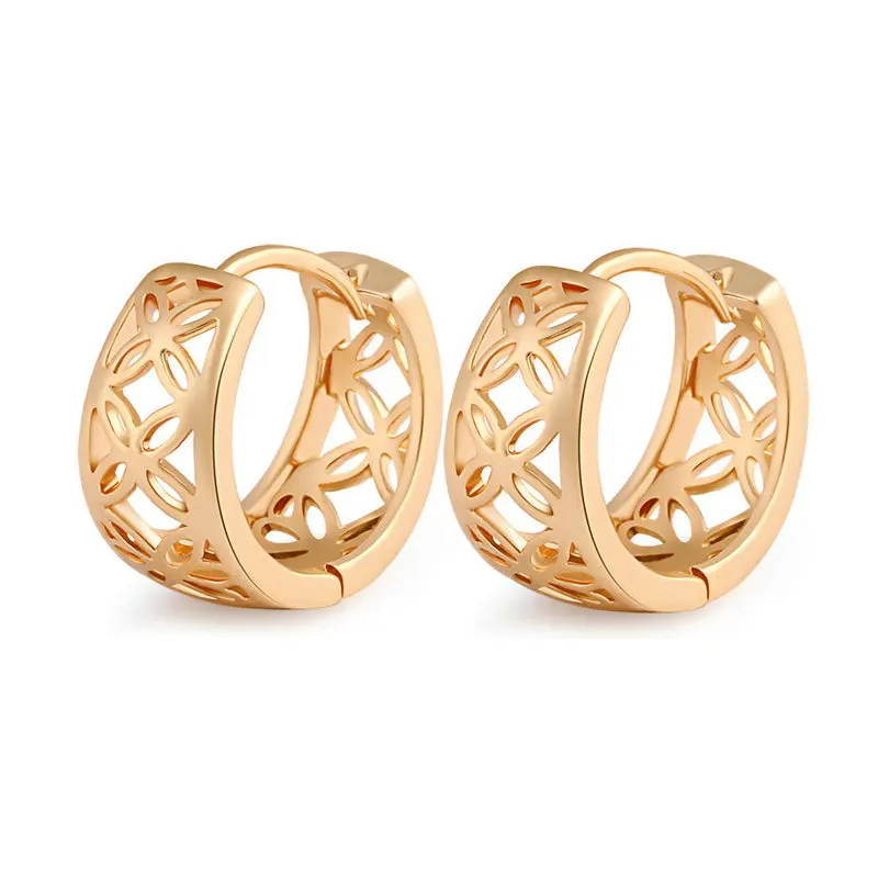 

manufacturer customised Hollow Carved jewellery earrings hypoallergenic small hoop huggie earring, N/a