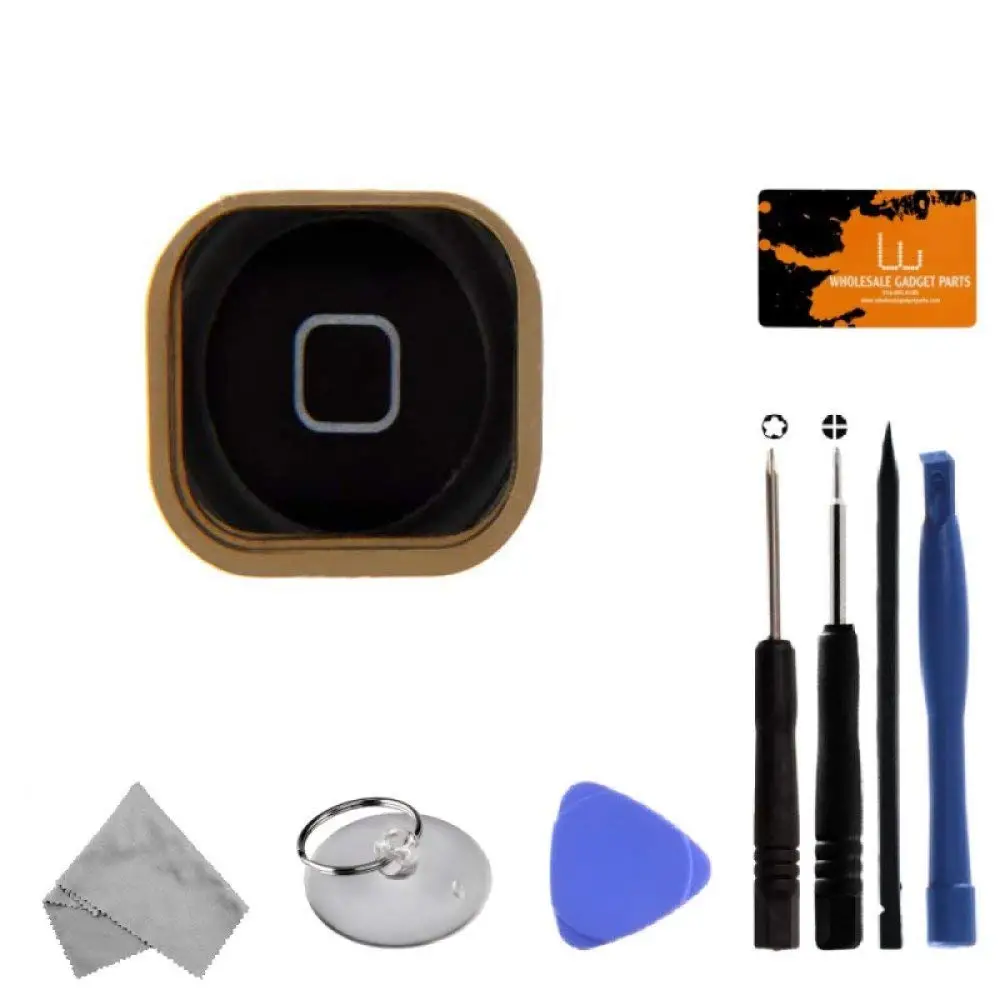 Home Button with Rubber Gasket for Apple iPhone 4S Black with Tool Kit CDMA /& GSM