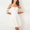 Oem Brand Name Clothing Manufacture Women Short Sleeve White Lace Formal Dresses