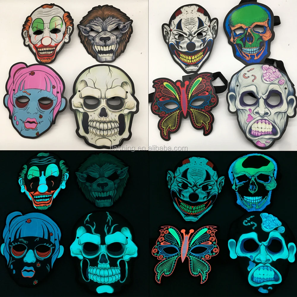 Hot selling high quality EL Panel Mask For Party,Halloween, Blacklight Run,Advertisement,DJ,Club,Christmas