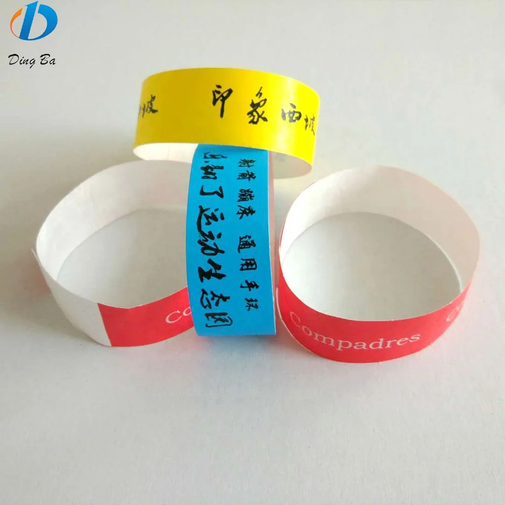 

One Time Use Printed Tyvek Paper Wristband/Bracelet/Band For All Occasion, All sorts of color,support pantone color card.