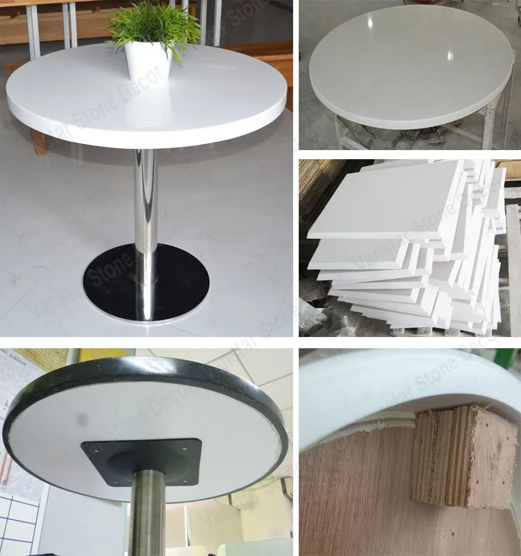 20 Mm Thickness Artificial Stone Round Quartz Table Tops Buy Quartz