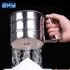 Hand Operated Baking Icing Sugar Shaker Single Layer Stainless Steel Mesh Size Flour Sieve