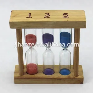 Image of 1 3 5 minute 3 in 1 Wood Tea Sand Timer Hourglass Factory