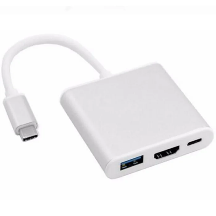 3IN1 Type-C to 4K HD HDMI USB 3.1 USB 3.0 HUB USB-C Data Charging Adapter Cable