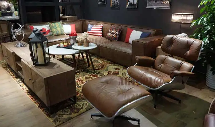 large vintage leather sofa