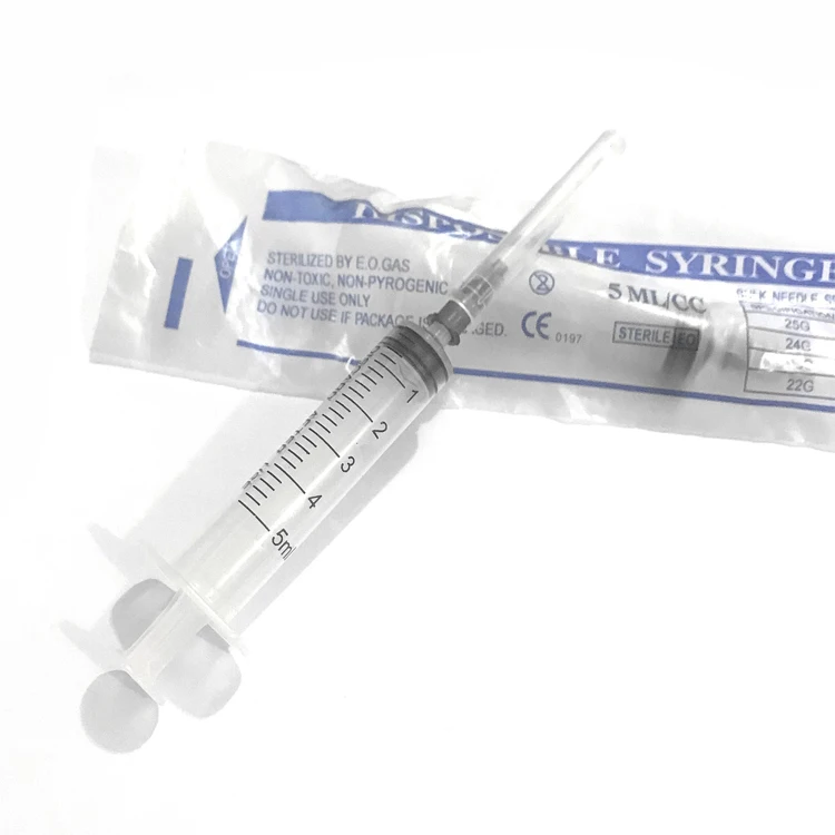
5 cc Sterile Disposable Syringe with Needle 