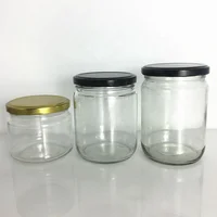 

Wide mouth 300ml 500ml clear glass etumax royal honey jars with metal lid