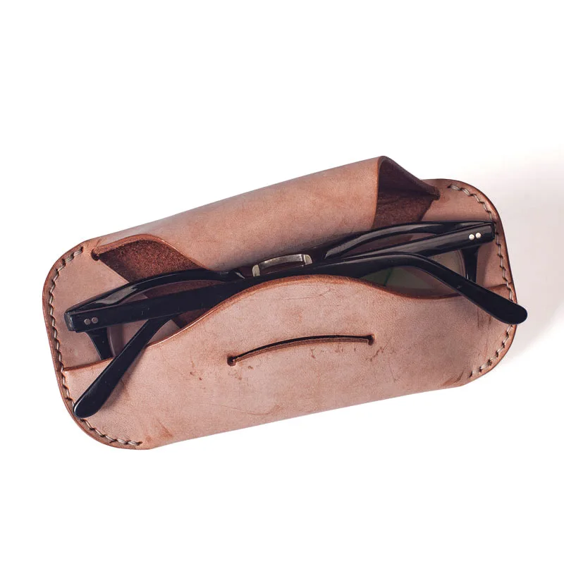 Handcrafted Leather Glasses Case with Decorative Stiching – Burrow Leather  Goods