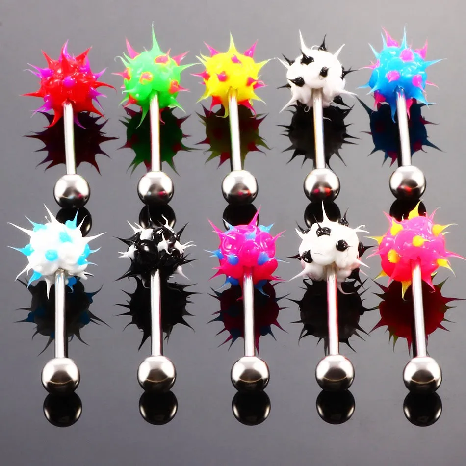 Silicone Spikey Koosh Ball Unique Barbell Tongue Rings Buy Barbell Tongue Rings,Silicone