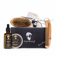 

Priavte label beard care with beard essential oil ,beard balm and wax with comb set ,scissor and grooming kit