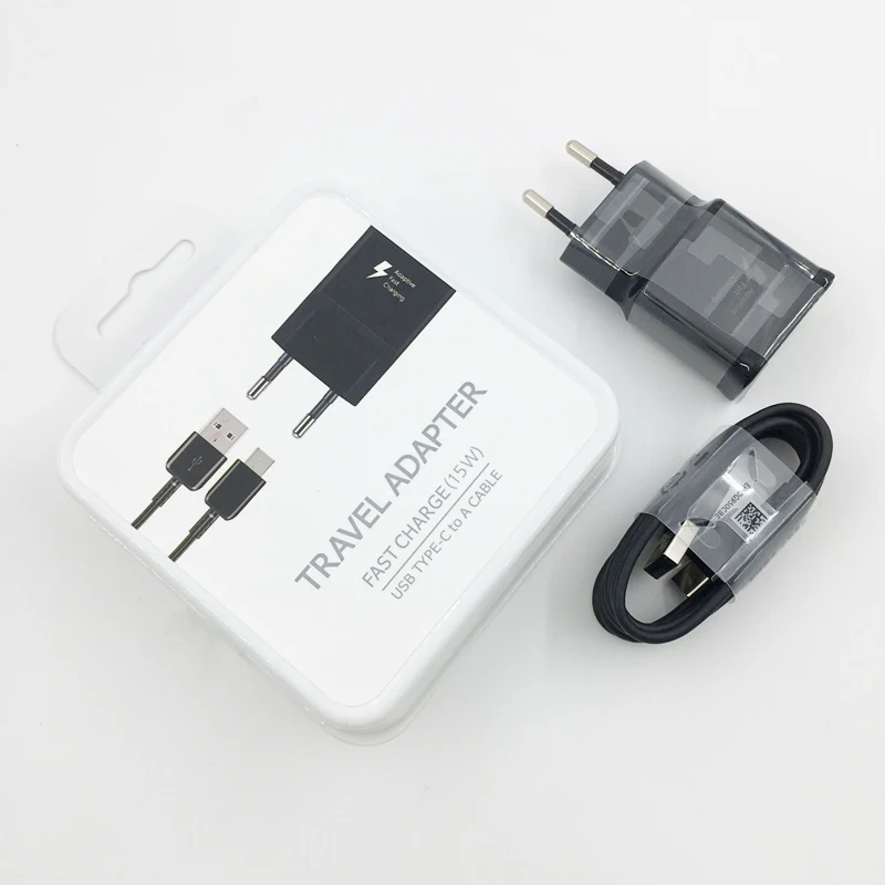 
Original Fast Adaptive Charger For Samsung S10 Fast Charger With TYPE -C USB Cable With Package 