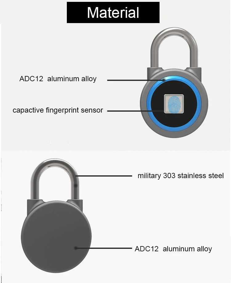Smart Biometric Fingerprint Qr Code Scanner Door Padlock Bl Lock With