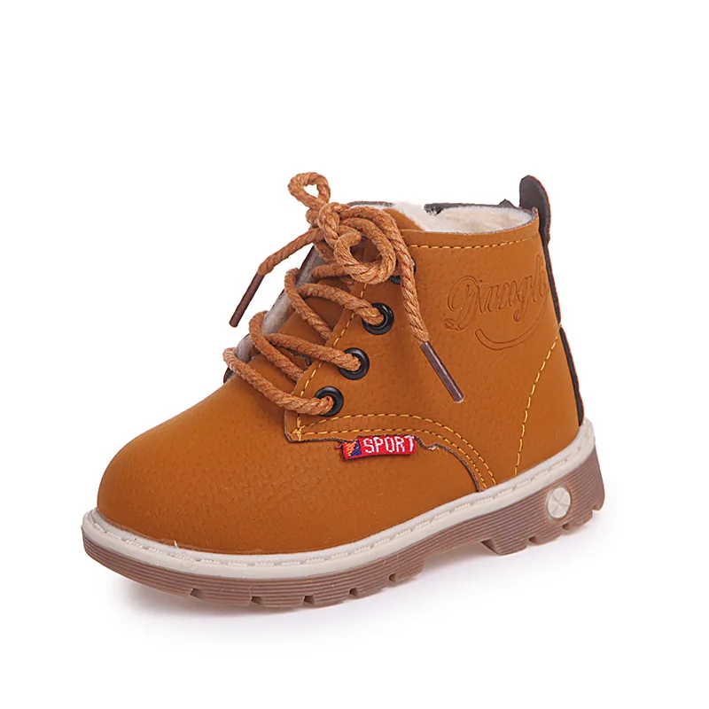 

Simple style british fashion kids casual martin boots children shoes, Black/yellow/red