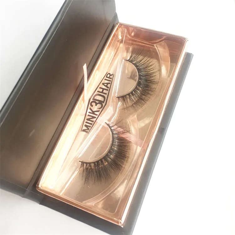 

3d vegan beauty mink lashes with cotton invisible band, Black