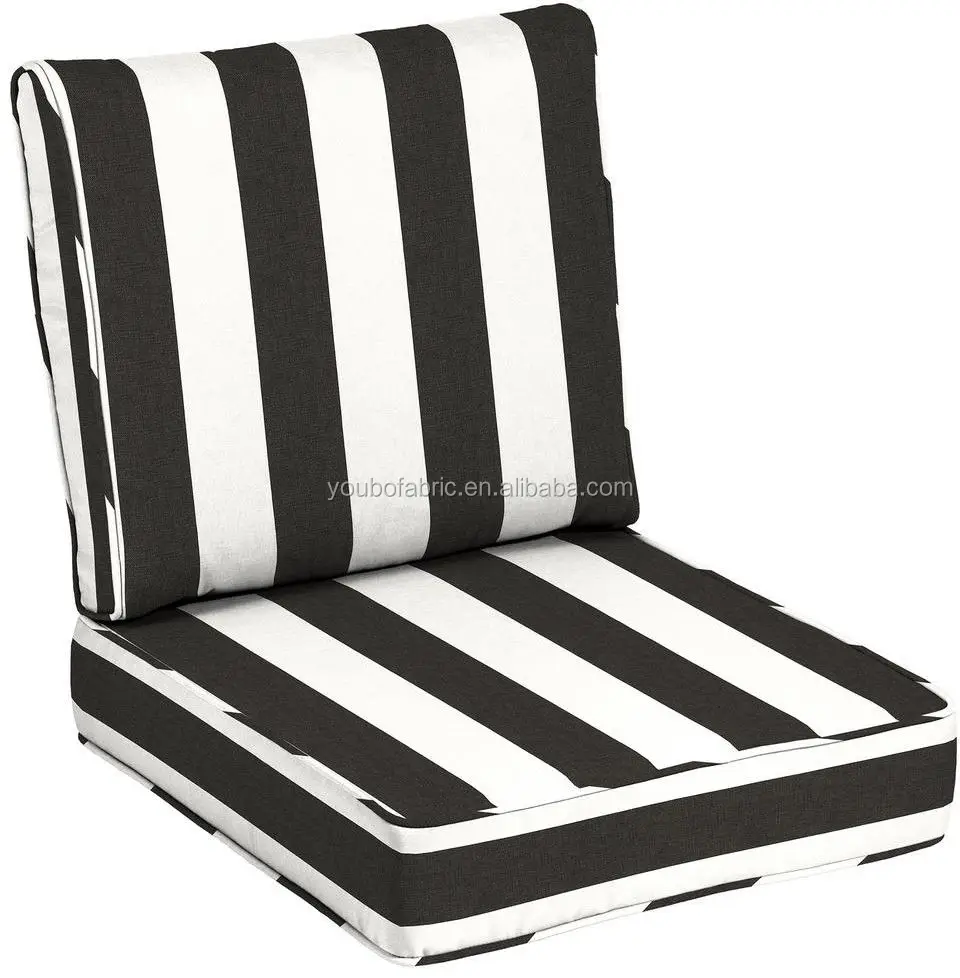 Classic Waterproof Black And White Stripe Outdoor Lounge Chair