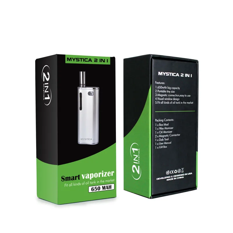 

Hot sale Airistech Mystica 2 in 1 kit with High quality CBD battery, Black silver gray gold blue