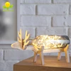 Creative Fancy Glass Led Bottle Wood Deer Night Stand Light Decorative Led Home Lighting