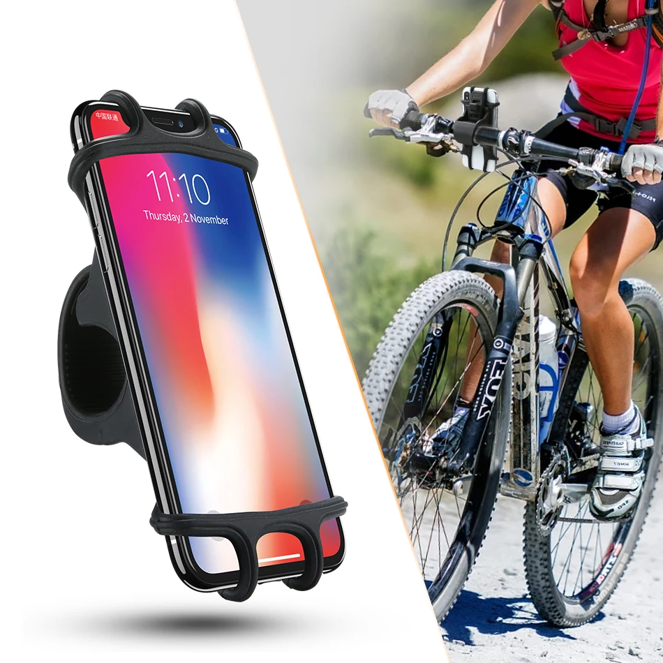 

DHL Free Sample Bike Phone Holder for 4 - 6.5inch Phone Silicone Bracket FLOVEME Bicycle Handlebar Mount Phone Stand